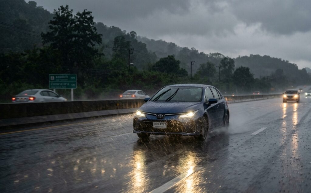  ขับรถช่วงฝนตกอย่างปลอดภัย