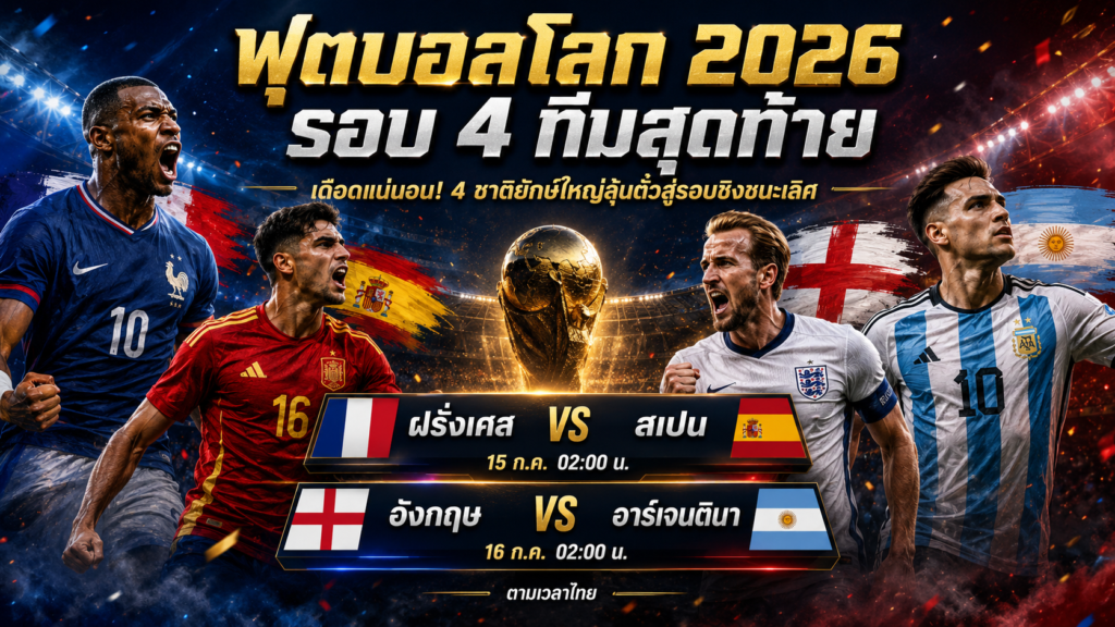 4ทีม ฟุตบอลโลกรอบสุดท้าย