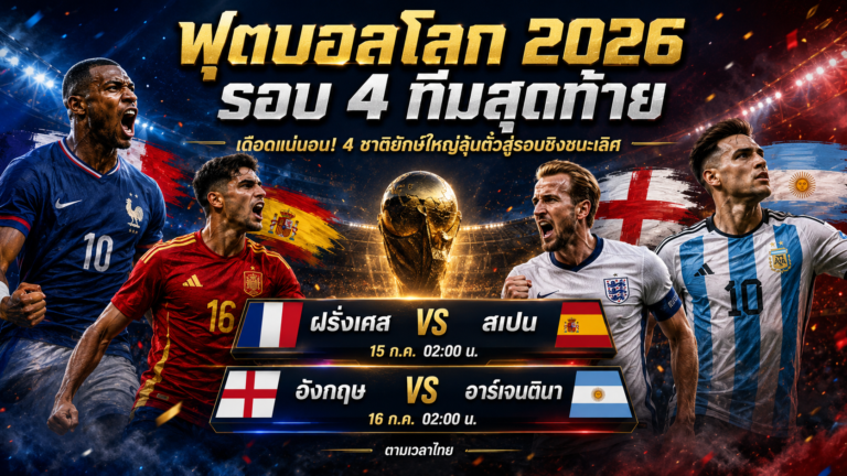 4ทีม ฟุตบอลโลกรอบสุดท้าย