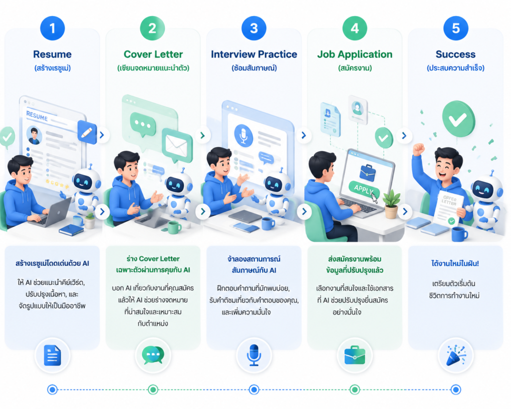 Ai ช่วยจัดทำ Resume เเละเอกสารสมัครงานอย่างเป็นระบบ