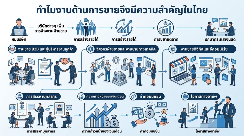 เหตุผลที่บริษัทต้องการพนักงานฝ่ายขายและตำแหน่ง Sales เพิ่มขึ้น