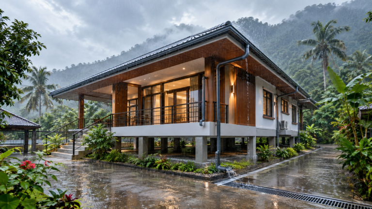 สร้างบ้านพื้นที่ฝนตกชุกเช่นระนอง ต้องเสริมโครงสร้างอะไรพิเศษ